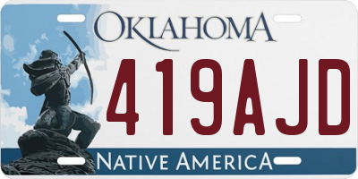OK license plate 419AJD