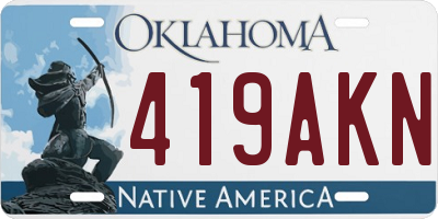 OK license plate 419AKN