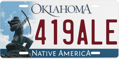 OK license plate 419ALE