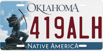 OK license plate 419ALH