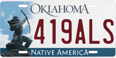 OK license plate 419ALS
