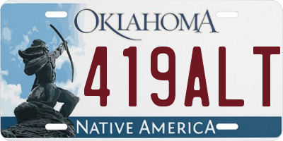 OK license plate 419ALT