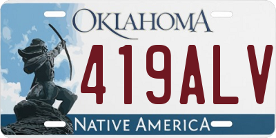 OK license plate 419ALV