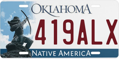 OK license plate 419ALX