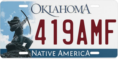 OK license plate 419AMF