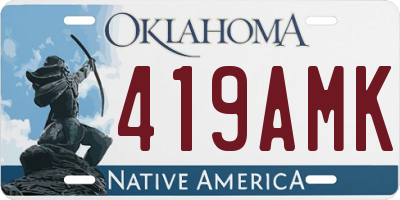 OK license plate 419AMK