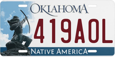 OK license plate 419AOL