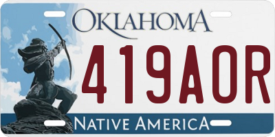 OK license plate 419AOR