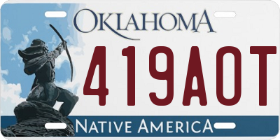 OK license plate 419AOT