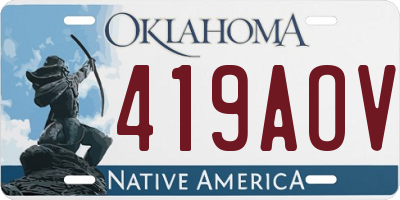 OK license plate 419AOV
