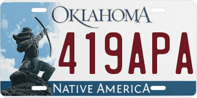OK license plate 419APA