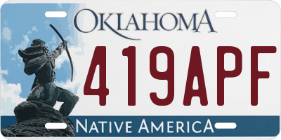 OK license plate 419APF