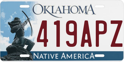 OK license plate 419APZ