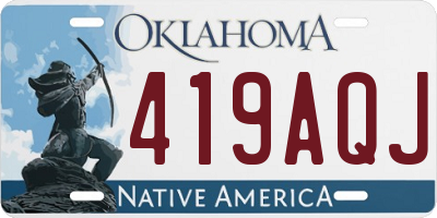 OK license plate 419AQJ