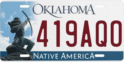 OK license plate 419AQO