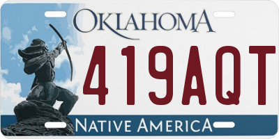 OK license plate 419AQT