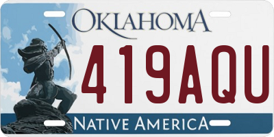 OK license plate 419AQU