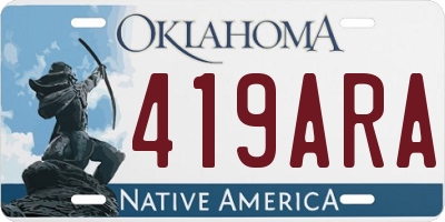 OK license plate 419ARA