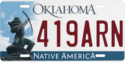 OK license plate 419ARN