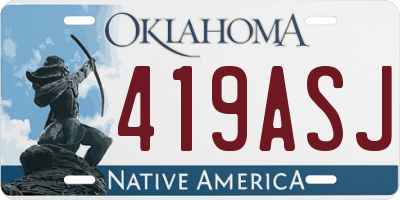OK license plate 419ASJ
