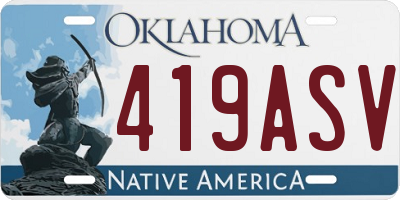 OK license plate 419ASV