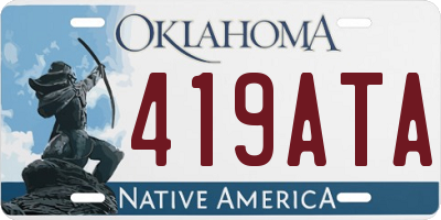 OK license plate 419ATA