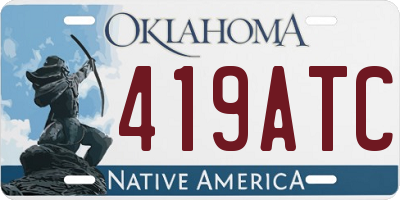 OK license plate 419ATC