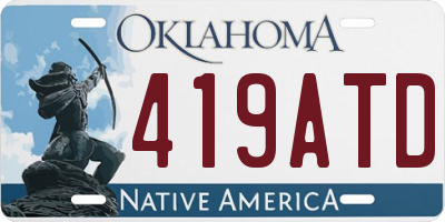 OK license plate 419ATD