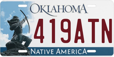 OK license plate 419ATN