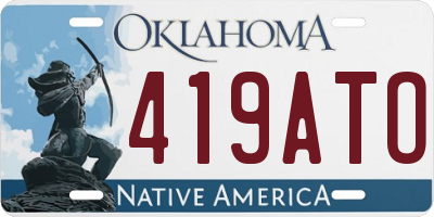 OK license plate 419ATO