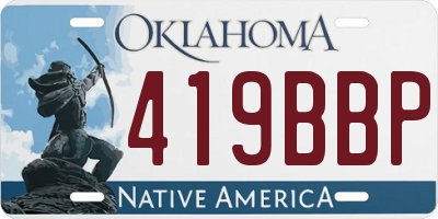 OK license plate 419BBP