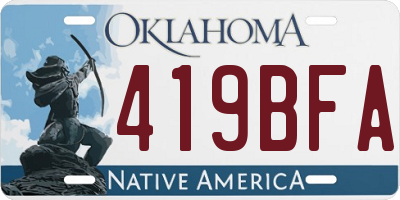 OK license plate 419BFA