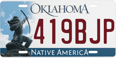 OK license plate 419BJP