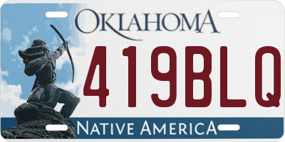 OK license plate 419BLQ