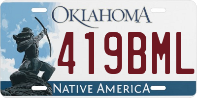 OK license plate 419BML