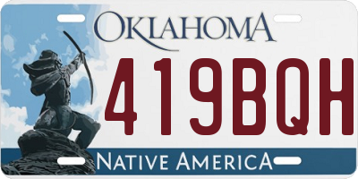 OK license plate 419BQH