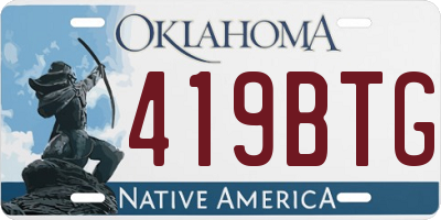 OK license plate 419BTG