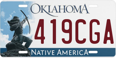 OK license plate 419CGA