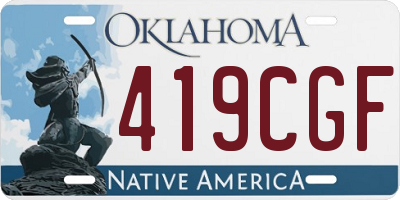 OK license plate 419CGF