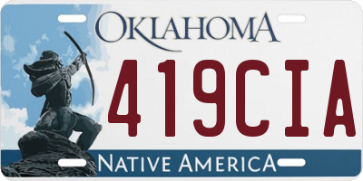 OK license plate 419CIA