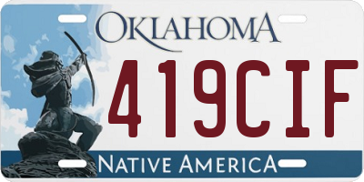OK license plate 419CIF