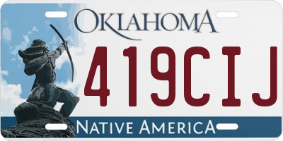 OK license plate 419CIJ