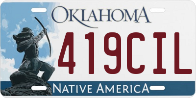 OK license plate 419CIL