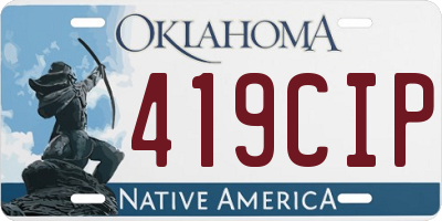 OK license plate 419CIP