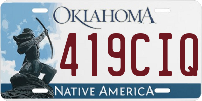 OK license plate 419CIQ