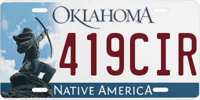 OK license plate 419CIR