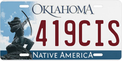 OK license plate 419CIS