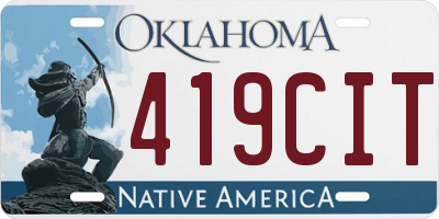 OK license plate 419CIT