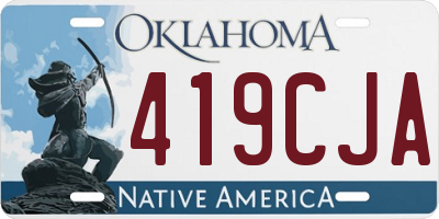 OK license plate 419CJA