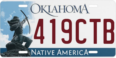 OK license plate 419CTB